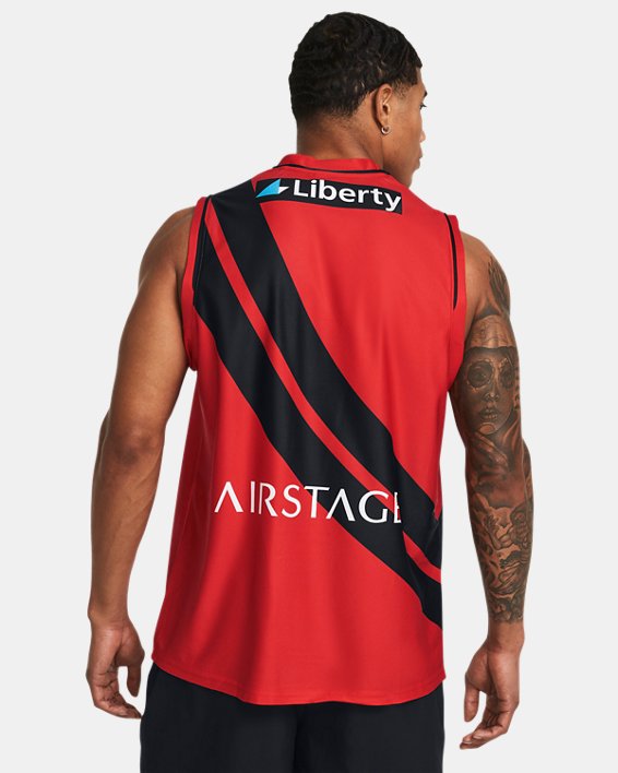 Men's UA EFC AFL Replica Sleeveless Guernsey in Red image number 1